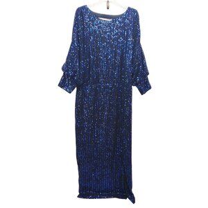 City Chic Womens Size XL Sequin Maxi Dress Blue & Black With Tags